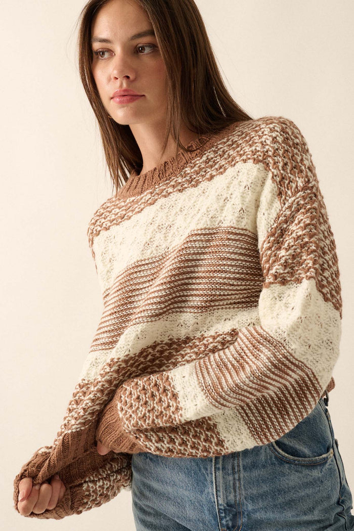 Mixed Feelings Colorblock Multi-Knit Sweater - ShopPromesa