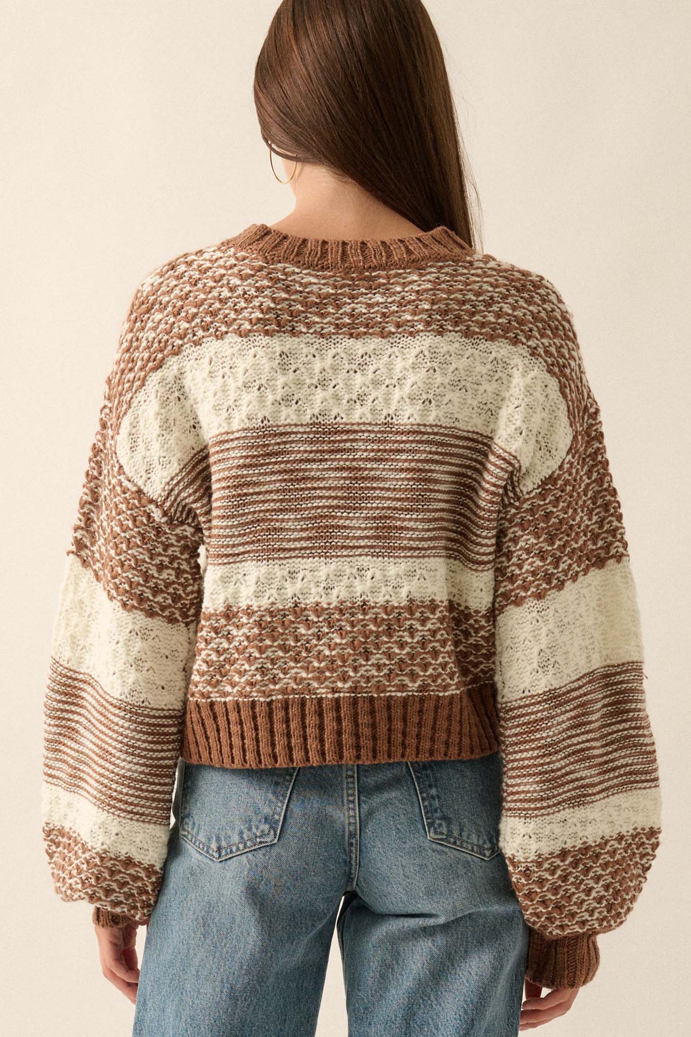 Mixed Feelings Colorblock Multi-Knit Sweater - ShopPromesa