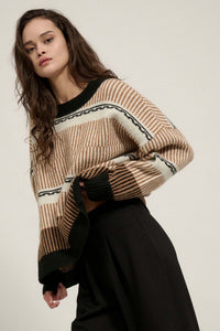 Chic Streak Abstract Striped Knit Sweater - ShopPromesa