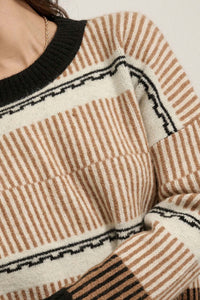 Chic Streak Abstract Striped Knit Sweater - ShopPromesa