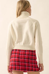 Open Heart Keyhole Cable Knit Turtleneck Sweater - ShopPromesa