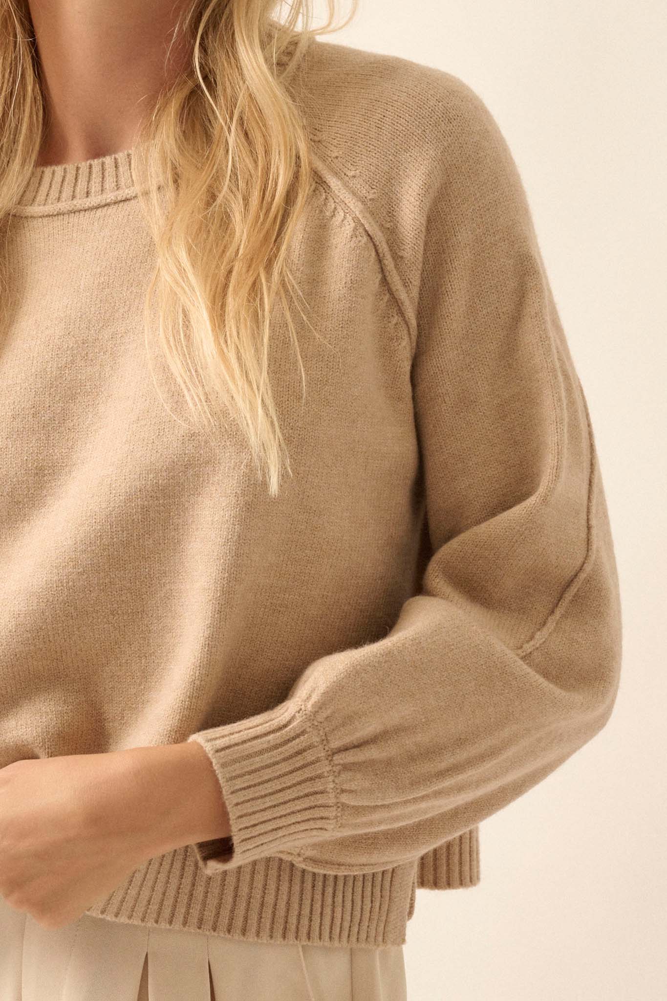 Peace of Mind Exposed-Seam Raglan Sweater - ShopPromesa