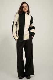 Bold Move Colorblock Striped Mock Neck Sweater - ShopPromesa