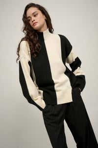 Bold Move Colorblock Striped Mock Neck Sweater - ShopPromesa