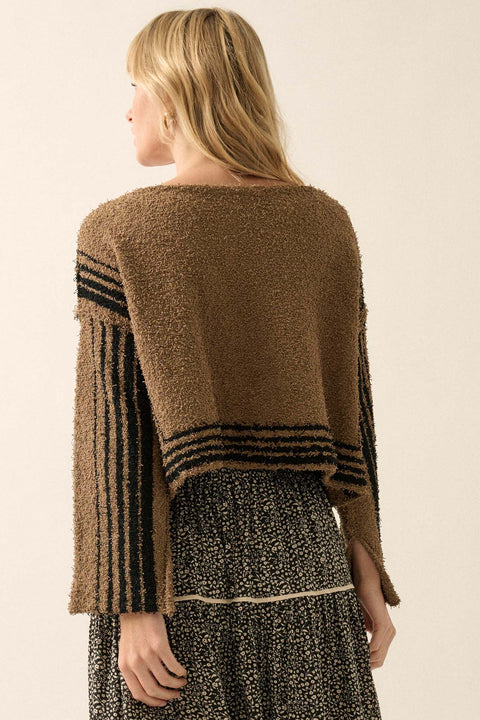 Roaming Free Fuzzy Knit Striped Sweater - ShopPromesa