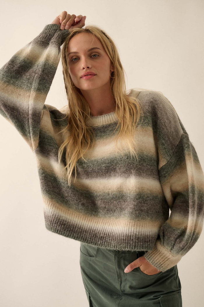 Fade Into You Ombre Striped Sweater - ShopPromesa