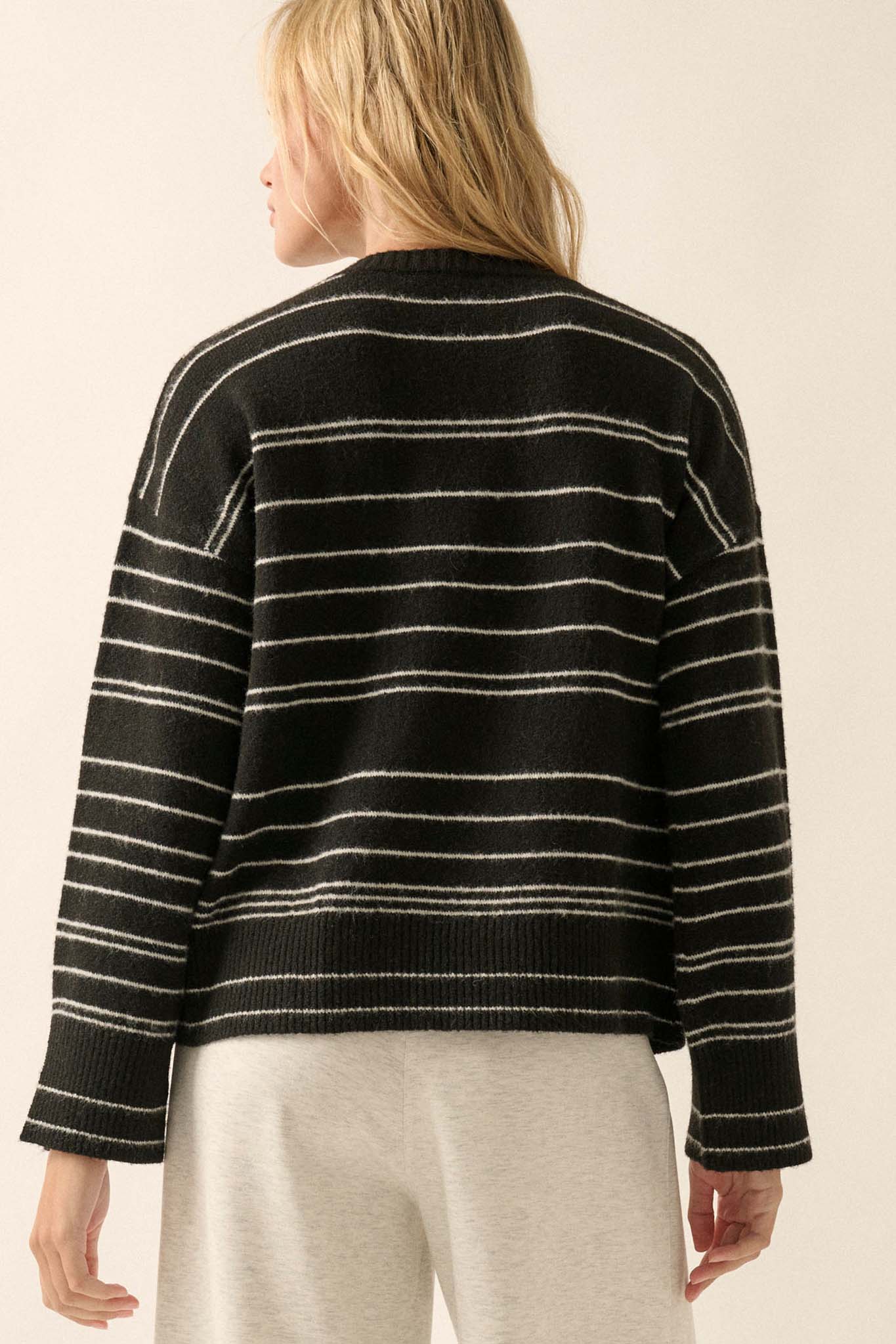 By the Rules Striped Split-Sleeve Sweater - ShopPromesa