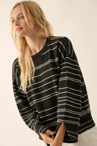 By the Rules Striped Split-Sleeve Sweater - ShopPromesa