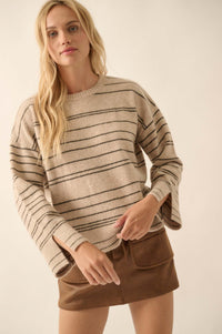 By the Rules Striped Split-Sleeve Sweater - ShopPromesa