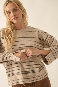 By the Rules Striped Split-Sleeve Sweater - ShopPromesa