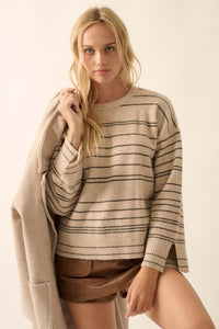 By the Rules Striped Split-Sleeve Sweater - ShopPromesa