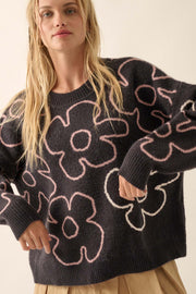 Petal Pop Oversized Floral Sweater - ShopPromesa