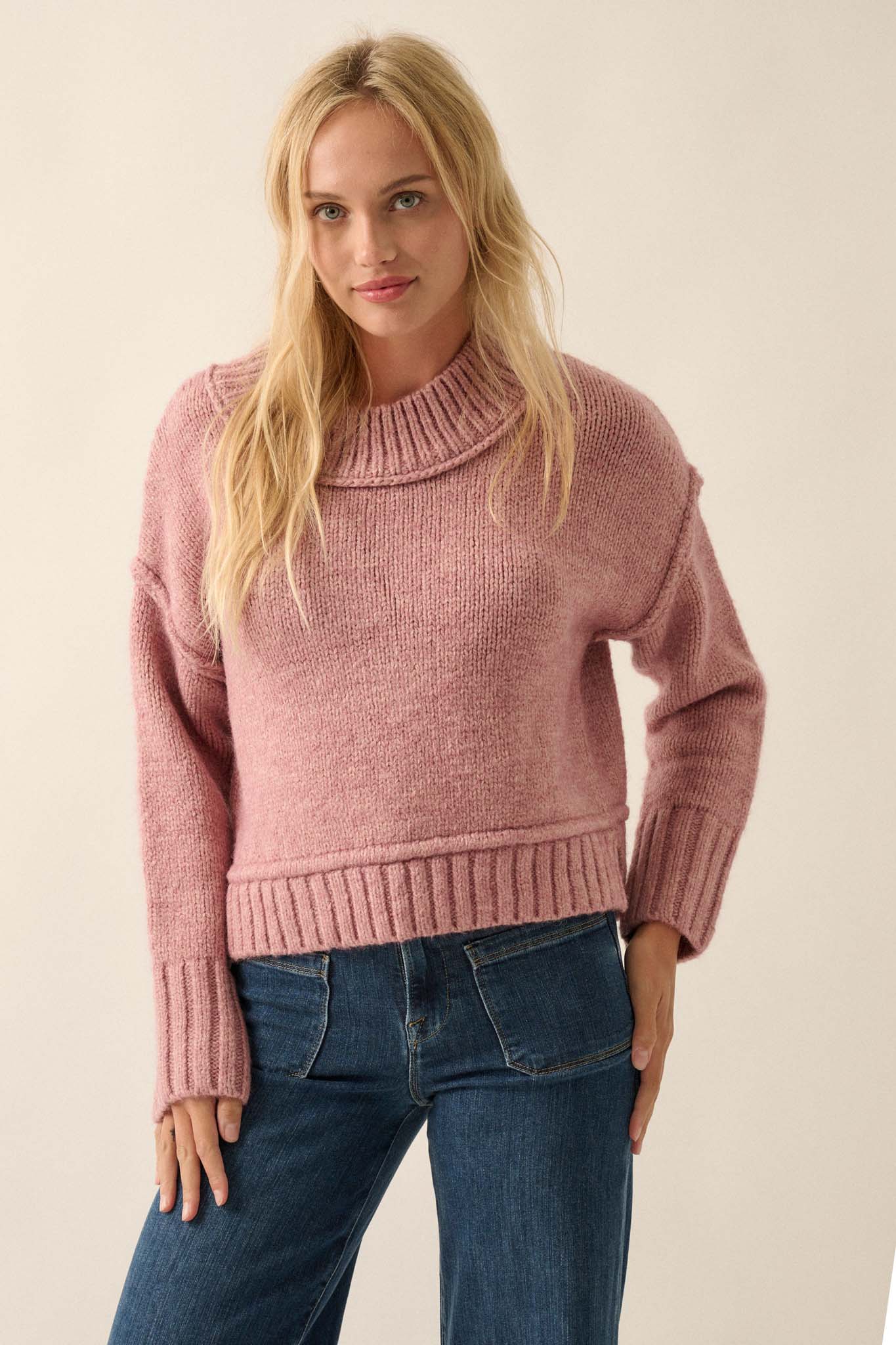 Best Life Exposed-Seam Chunky Knit Sweater - ShopPromesa