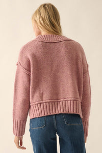 Best Life Exposed-Seam Chunky Knit Sweater - ShopPromesa