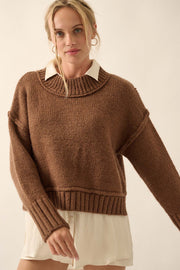 Best Life Exposed-Seam Chunky Knit Sweater - ShopPromesa