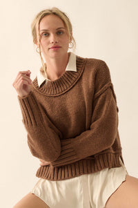 Best Life Exposed-Seam Chunky Knit Sweater - ShopPromesa