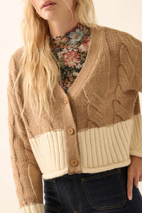 Here We Go Colorblock Cable Knit Cardigan - ShopPromesa