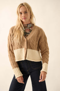 Here We Go Colorblock Cable Knit Cardigan - ShopPromesa