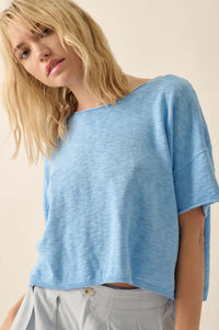 Breathing Room Slub Knit Short-Sleeve Sweater - ShopPromesa