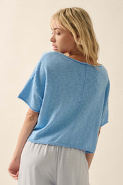 Breathing Room Slub Knit Short-Sleeve Sweater - ShopPromesa