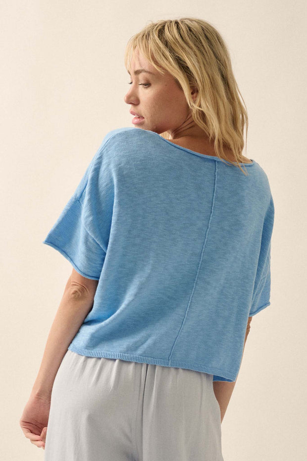 Breathing Room Slub Knit Short-Sleeve Sweater - ShopPromesa
