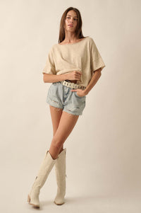 Breathing Room Slub Knit Short-Sleeve Sweater - ShopPromesa