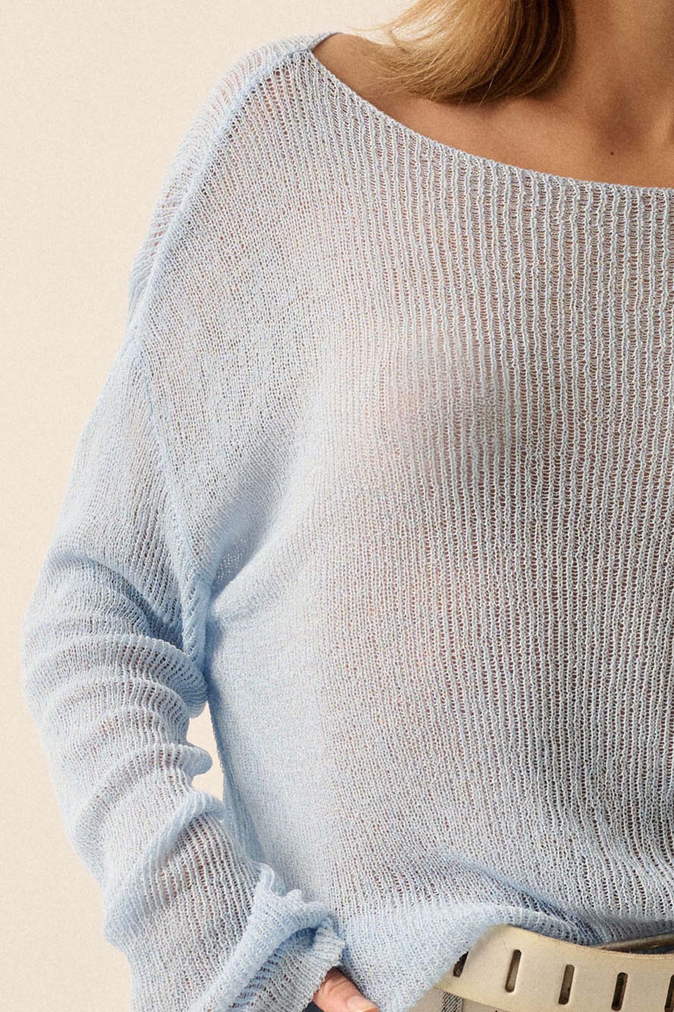 Sheer We Go Lightweight Knit Loose-Fit Sweater - ShopPromesa