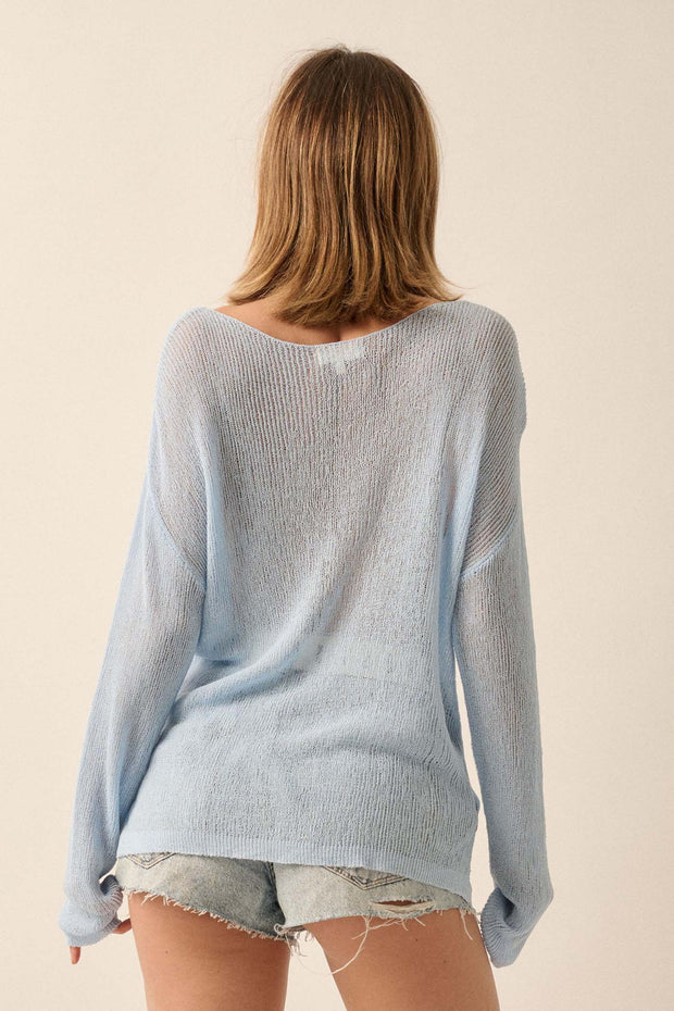 Sheer We Go Lightweight Knit Loose-Fit Sweater - ShopPromesa