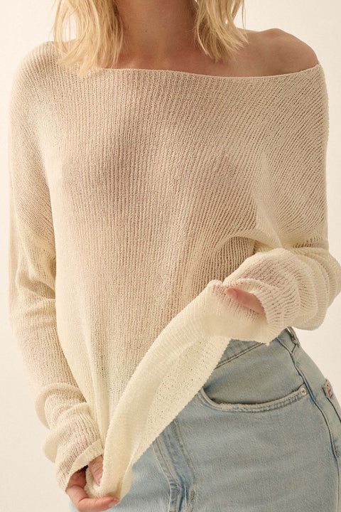 Sheer We Go Lightweight Knit Loose-Fit Sweater - ShopPromesa