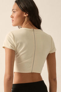 Essential Trends Solid Crepe Cropped Corset Tee - ShopPromesa