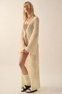 Diamond Days Geometric Crochet Duster Cardigan - ShopPromesa