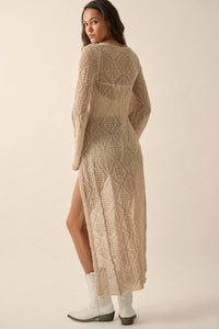 Diamond Days Geometric Crochet Duster Cardigan - ShopPromesa