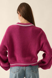 Pretty Smart Collared Bishop-Sleeve Sweater - ShopPromesa