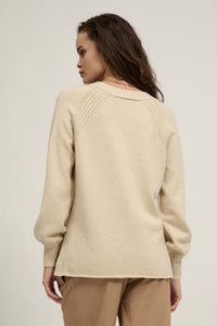 Morning Song Ribbed Knit Detail V-Neck Sweater - ShopPromesa