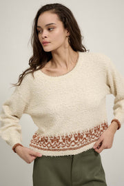 Design Diary Fuzzy Knit Abstract Pattern Sweater - ShopPromesa