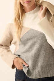 Fresh Perspective Colorblock Mock Neck Sweater - ShopPromesa