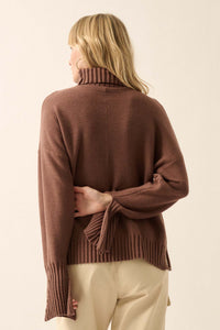 Inside Out Split-Sleeve Turtleneck Sweater - ShopPromesa