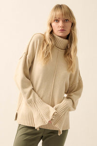 Inside Out Split-Sleeve Turtleneck Sweater - ShopPromesa