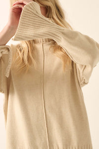 Inside Out Split-Sleeve Turtleneck Sweater - ShopPromesa