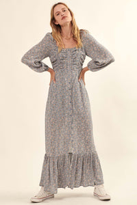 Petty Pastures Ruched Floral Prairie Dress - ShopPromesa