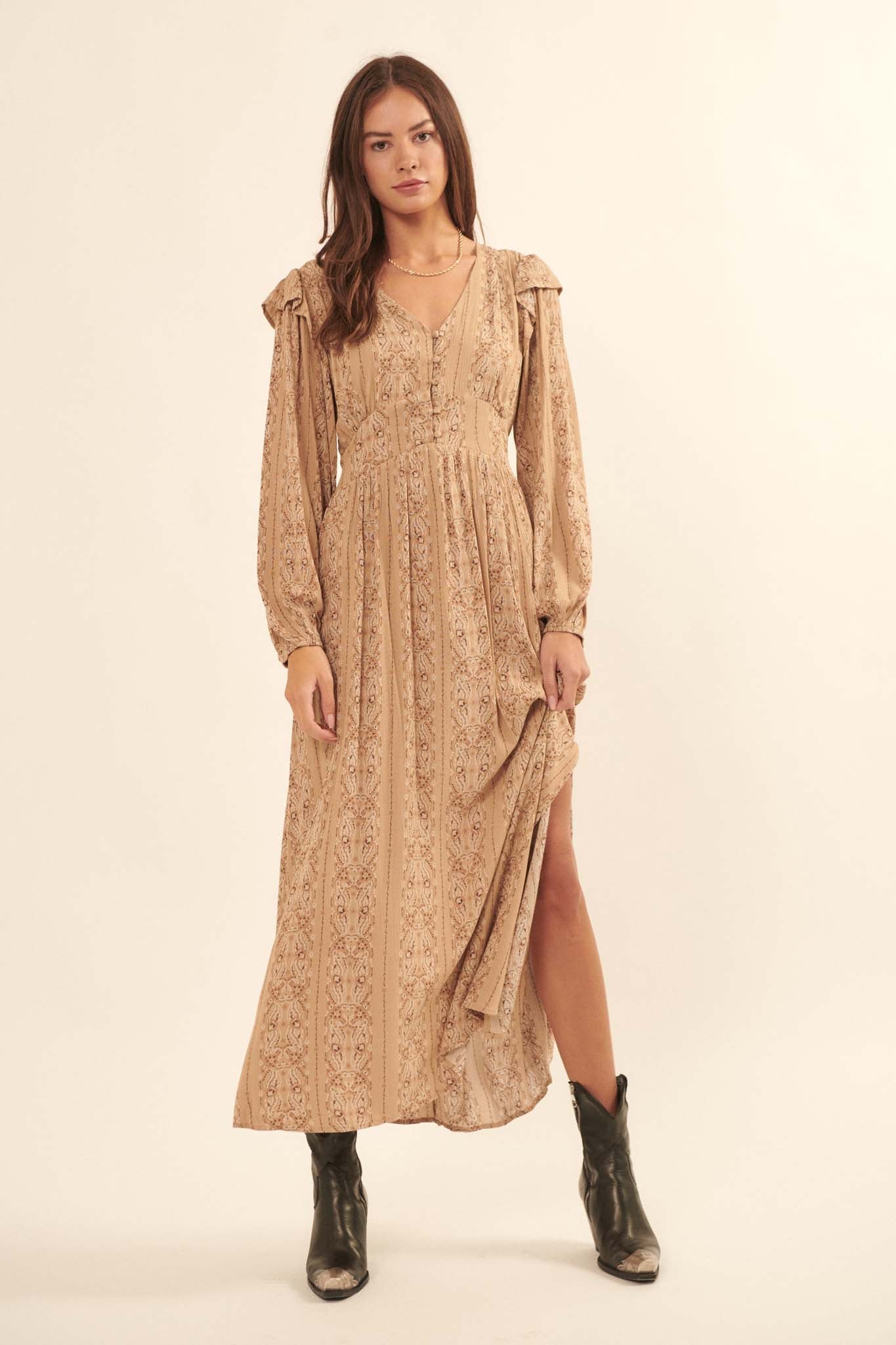 Wayfaring Heart Paisley-Print Maxi Dress - ShopPromesa