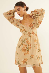 Enchanting Blooms Floral Chiffon Mini Dress - ShopPromesa