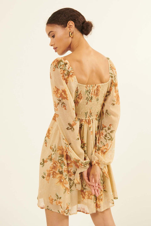 Enchanting Blooms Floral Chiffon Mini Dress - ShopPromesa