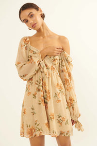 Enchanting Blooms Floral Chiffon Mini Dress - ShopPromesa