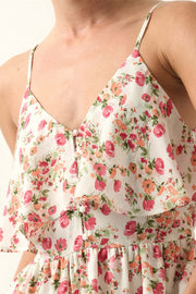 Love Me Lots Floral Tiered Flounce Mini Dress - ShopPromesa