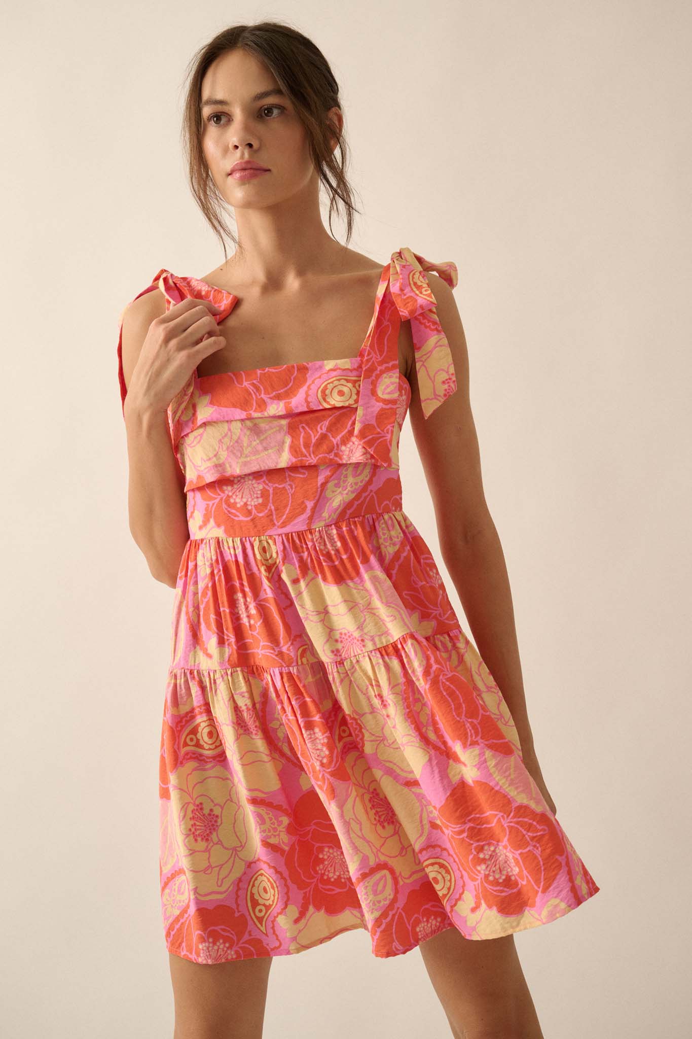 Sherbet Sunday Floral Paisley Tiered Mini Sundress - ShopPromesa