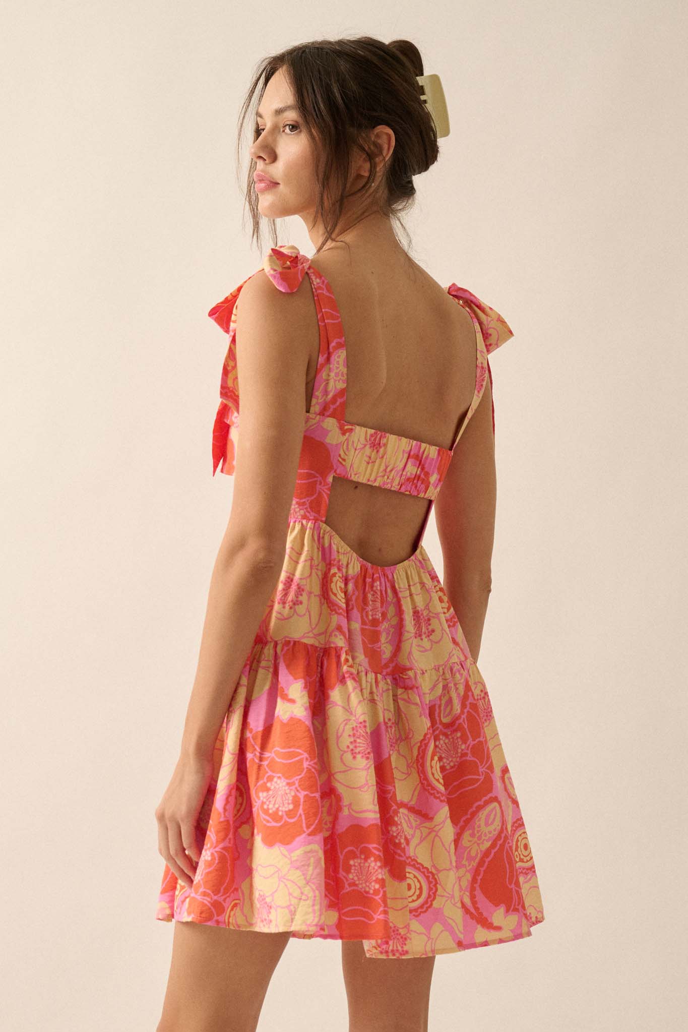 Sherbet Sunday Floral Paisley Tiered Mini Sundress - ShopPromesa