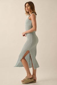 Kiss and Tell Textured Pucker-Knit Midi Dress - ShopPromesa