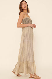 Journey Within Smocked Striped Maxi Dress - ShopPromesa