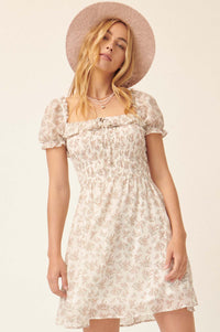 Wildflower Garden Ruffled Floral Mini Dress - ShopPromesa